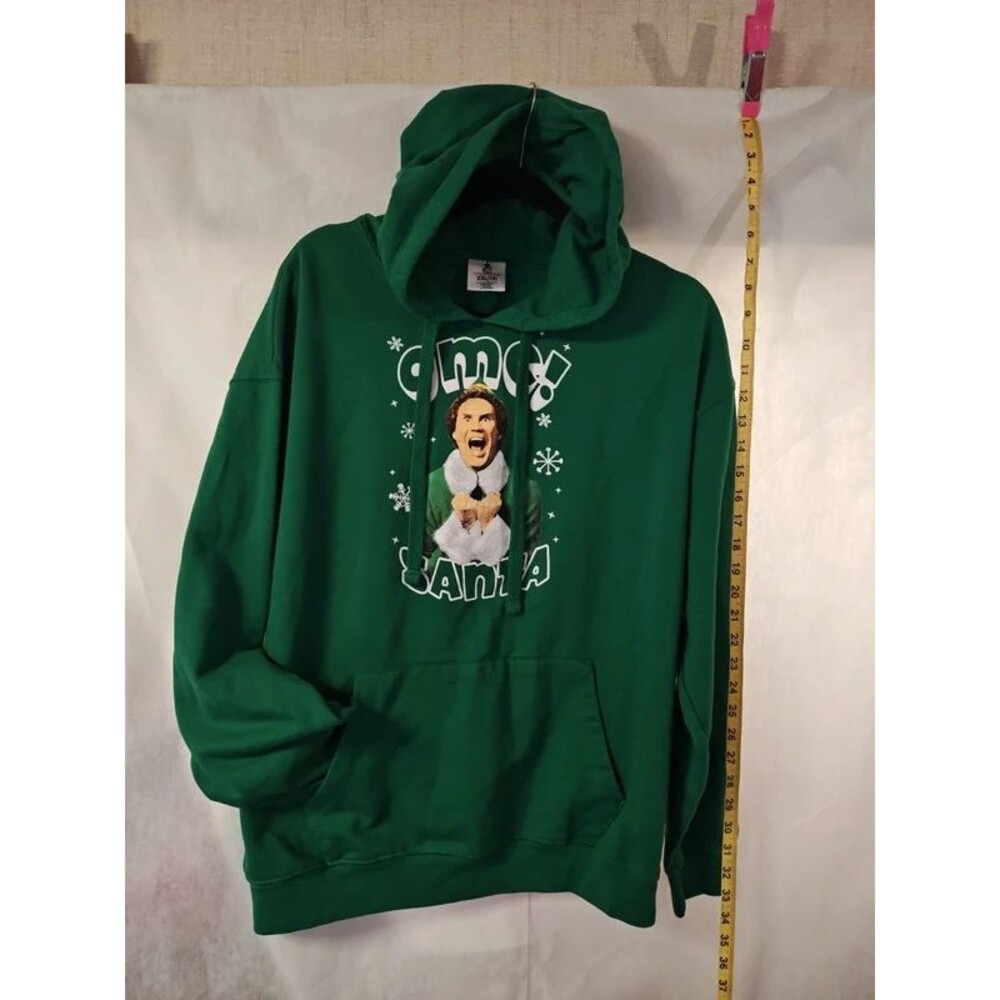 Elf Movie Buddy "OMG!" Green Holiday Graphic Hoodie Sweatshirt XXL